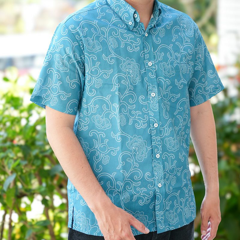 【RYUKYU SHIRT】KARAKUSA（Cobalt）