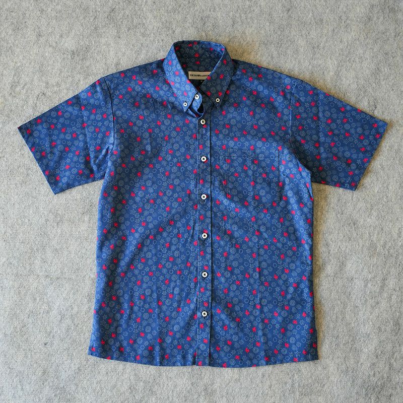 【RYUKYU SHIRT】UMI-SANGO（Deep blue）